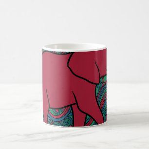 Tasse de café en art de bijou à silhouette d'éléph