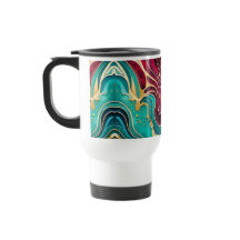 Tasse de café en art liquide Golden Waves