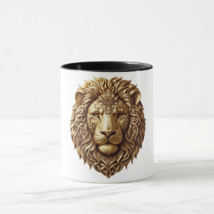 Tasse de café en céramique avec tête de lion majes