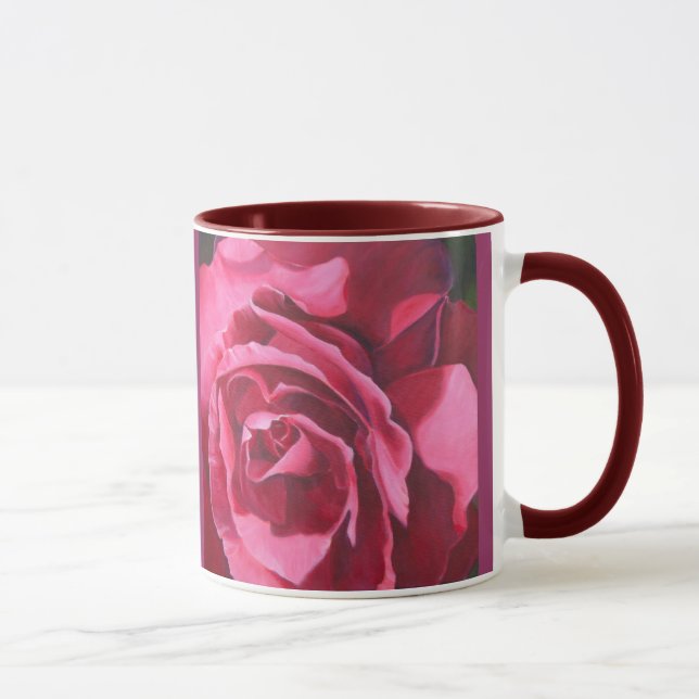 Tasse de café en céramique de rose de rose (Droite)