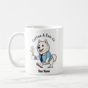 Tasse de café en costume d'affaires drôle de chien