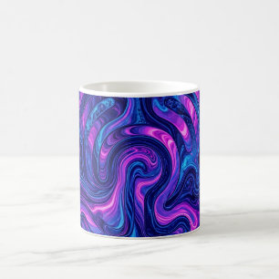 Tasse de café en liquide violet cosmique à labyrin