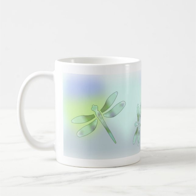 Tasse de café en pastel de libellule (Gauche)