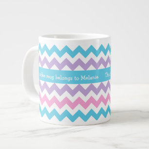 Tasse de café enorme faite sur commande, chevrons