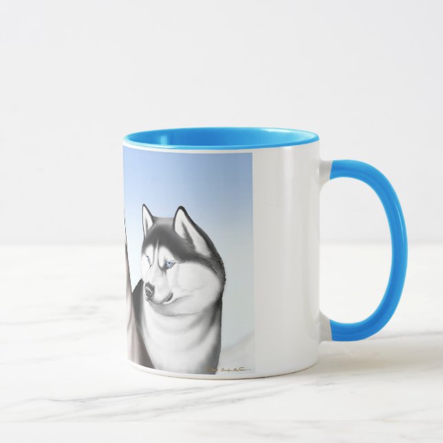 Tasse de café enrouée de chiens de traîneau (Droite)
