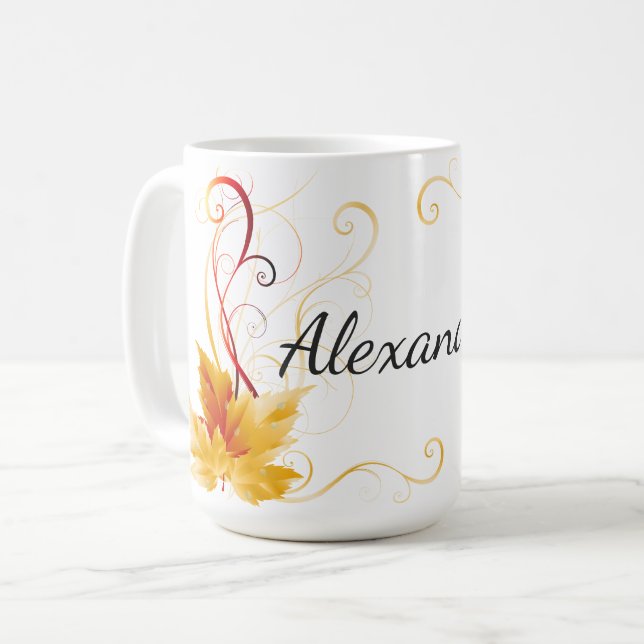 Tasse de café Érable feuille d'automne (Devant gauche)