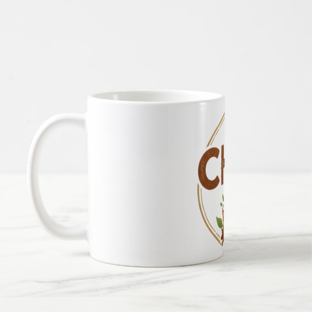 Tasse de café et de thé à la typographie rétro gro (Gauche)