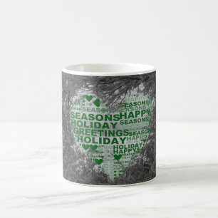 Tasse de café et de thé avec photo de Noël coeur n