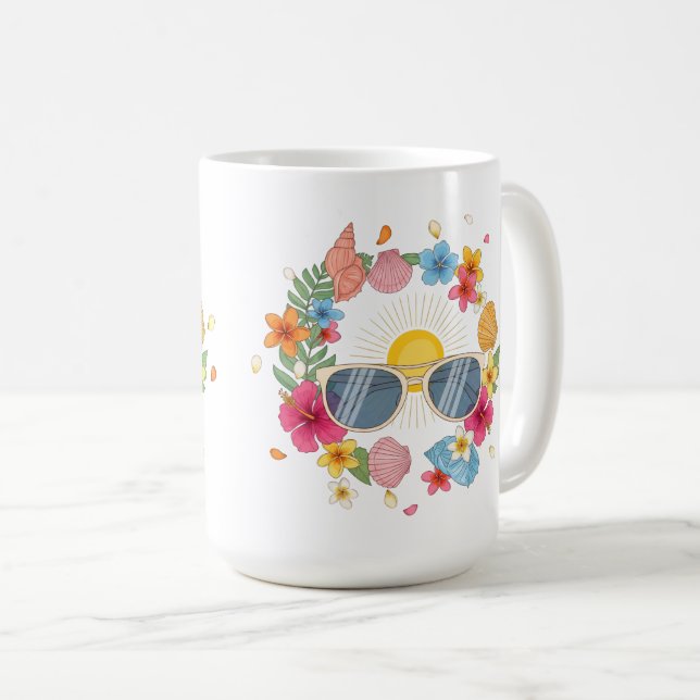 Tasse de café Été Tropical | Tasse à thé mignonne (Devant droit)