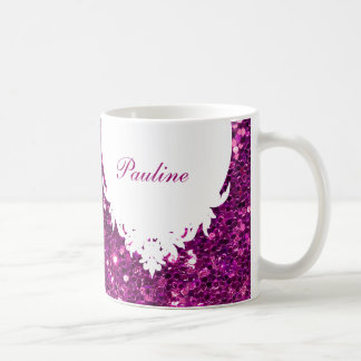 Tasse de café étincelante de monogramme