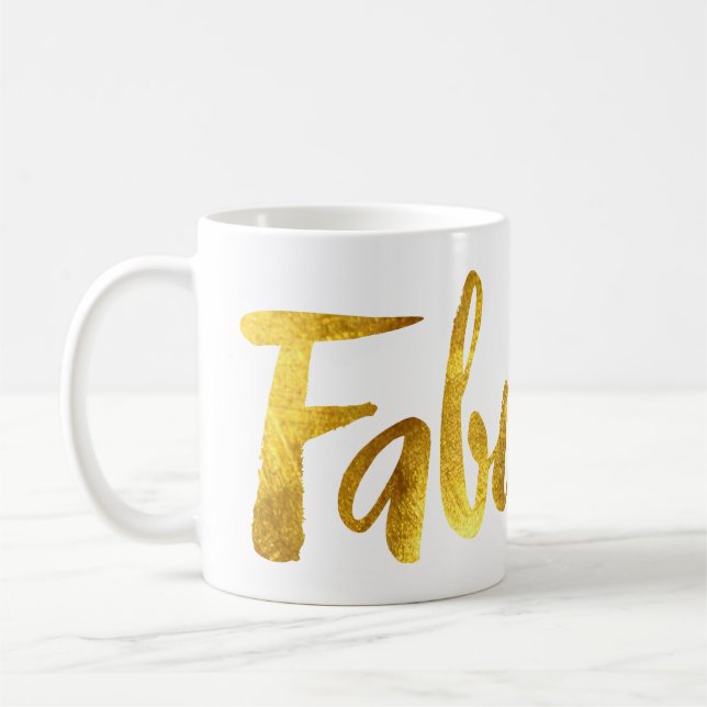 Tasse de café "fabuleuse" de feuille d'or de Faux (Gauche)