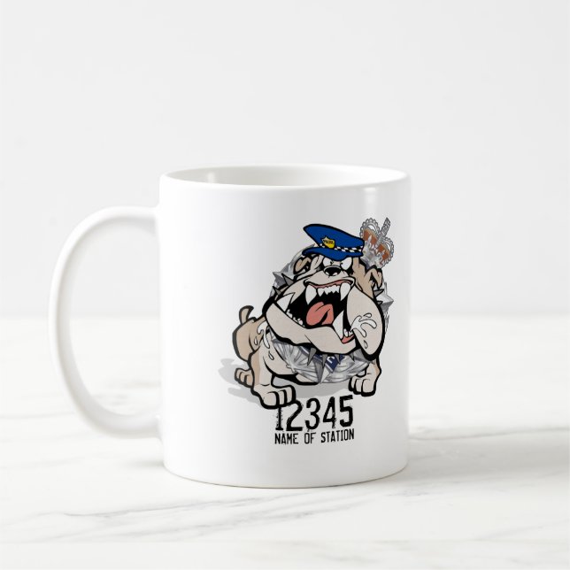 Tasse de café fâchée de chien de police d'ACTE (Gauche)