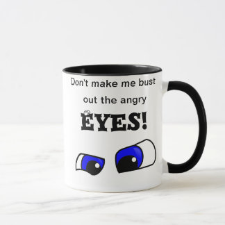 Tasse de café fâchée de sonnerie de yeux