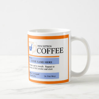 Tasse de café faite sur commande de prescription