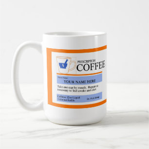 Tasse de café faite sur commande de prescription
