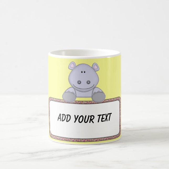 Tasse de café faite sur commande d'hippopotame des (Centre)