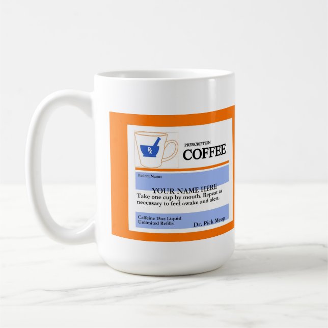 Tasse de café faite sur commande drôle de (Gauche)