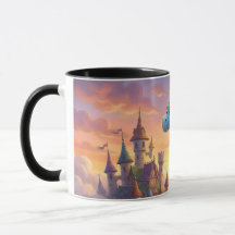Tasse de café fantaisie de joli dragon bleu