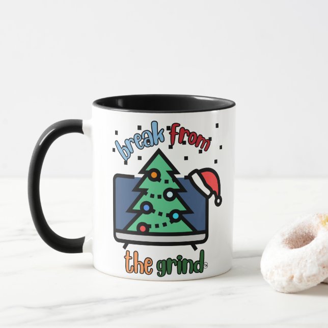 Tasse de café Films de Noël à la maison (Avec donut)
