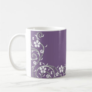 Tasse de café florale de remous de glycines