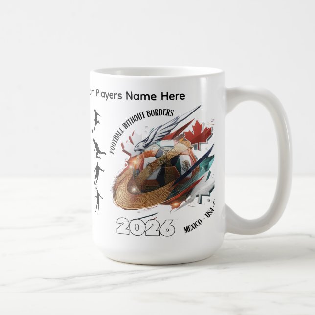 Tasse de café Football 2026 – Conception Mexique É (Droite)