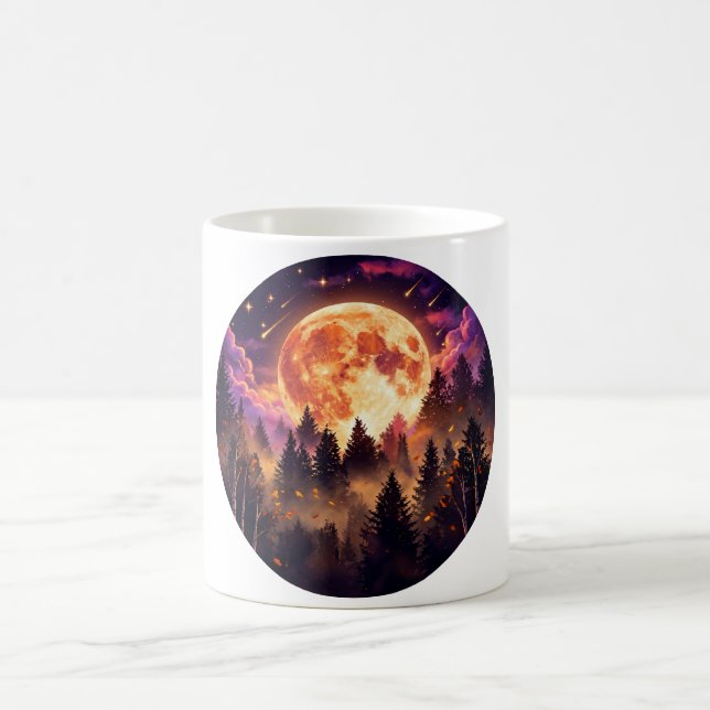 Tasse de café Forêt de Lune Dorée d'Automne (Centre)