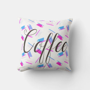 Tasse de café funky motif coussin jeté oreiller