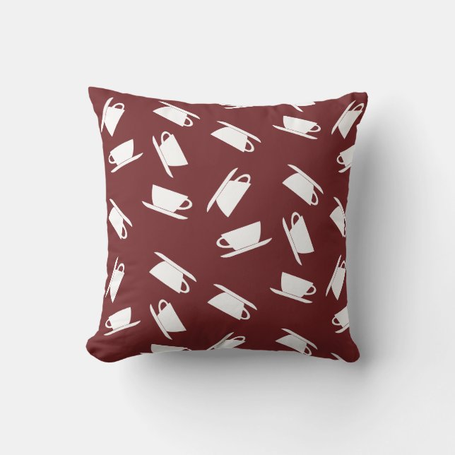 Tasse de café funky motif de coussin jeté d'oreill (Recto)
