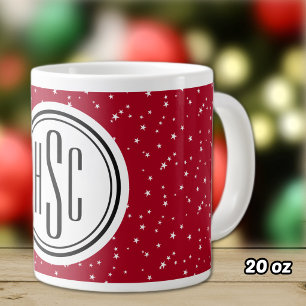 Tasse de café géante Monogram 600ml rouge et blanc