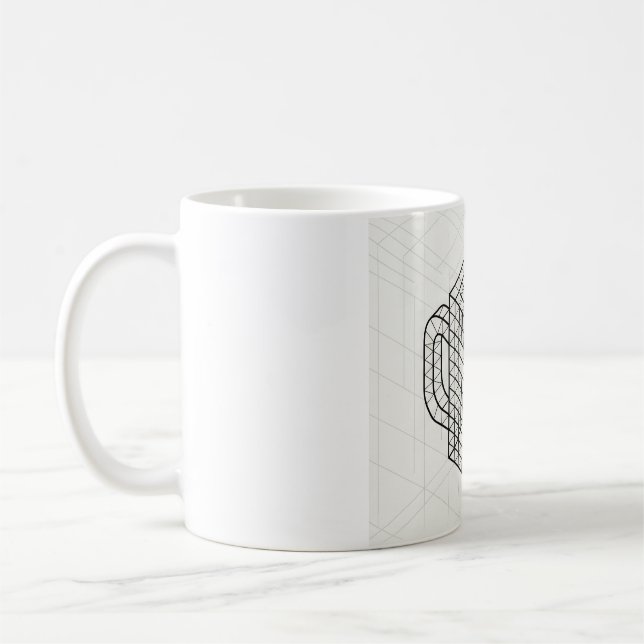 Tasse de café géométrique Art de grille isométriqu (Gauche)