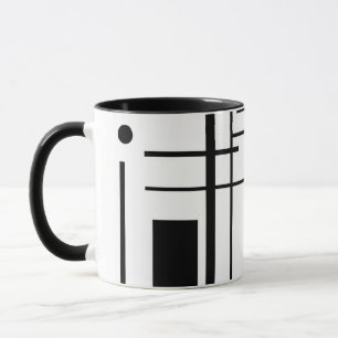 Tasse de café géométrique noire et blanche de