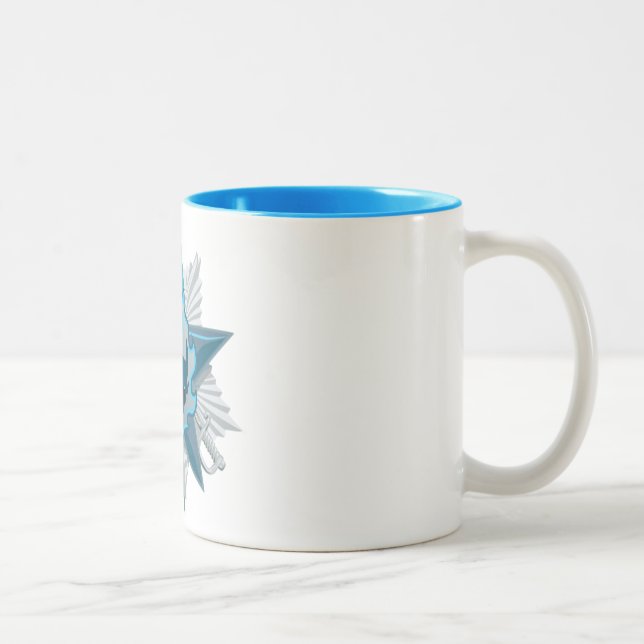 Tasse de café givrée de séjour (intérieur bleu) (Droit)