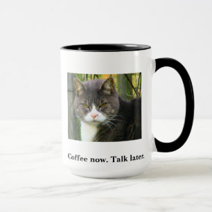 Tasse de café grincheuse DRÔLE de chat. Tasse de