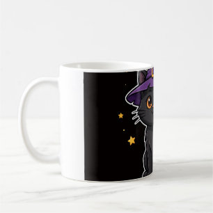Tasse de café Halloween Chapeau de Sorcière Chat N
