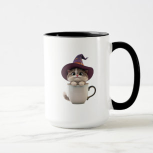 Tasse de café Halloween Chat Sorcière Mignonne