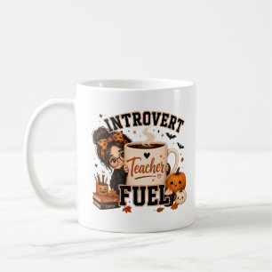 Tasse de café Halloween pour enseignant introverti