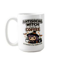 Tasse de café Halloween sorcière antisociale