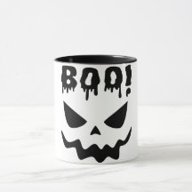 Tasse de café Halloween visage fantôme Bouh