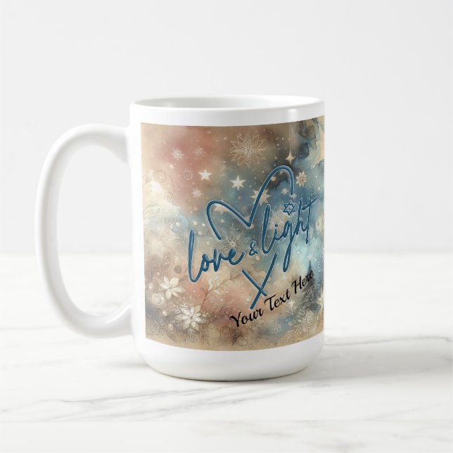 Tasse de café Hanukkah Love & Light (Gauche)