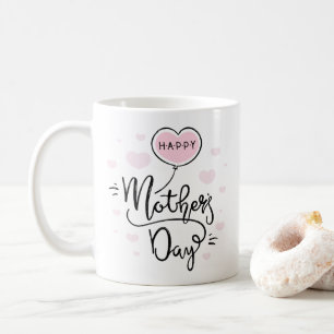 Tasse de café heureuse mignonne de la calligraphi