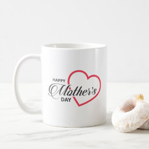 Tasse de café heureuse simple du jour de mère  
