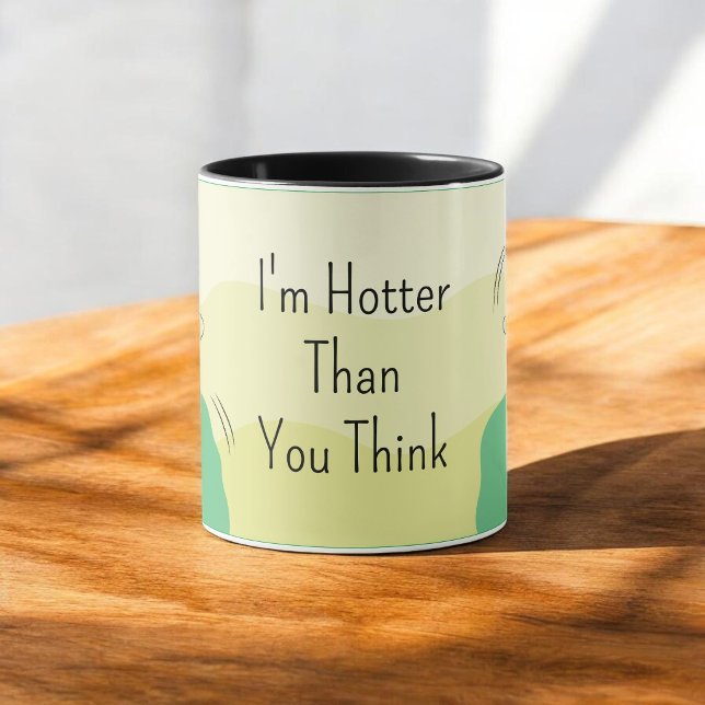 Tasse de café illustrée Je suis plus chaud que vou (Créateur téléchargé)