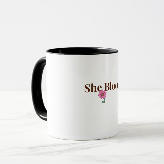 Tasse de café inspirante féminine She Blooms   (Devant gauche)