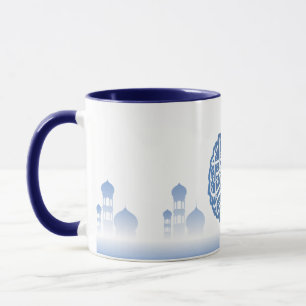 Tasse de café islamique bleue décorative d'arrière