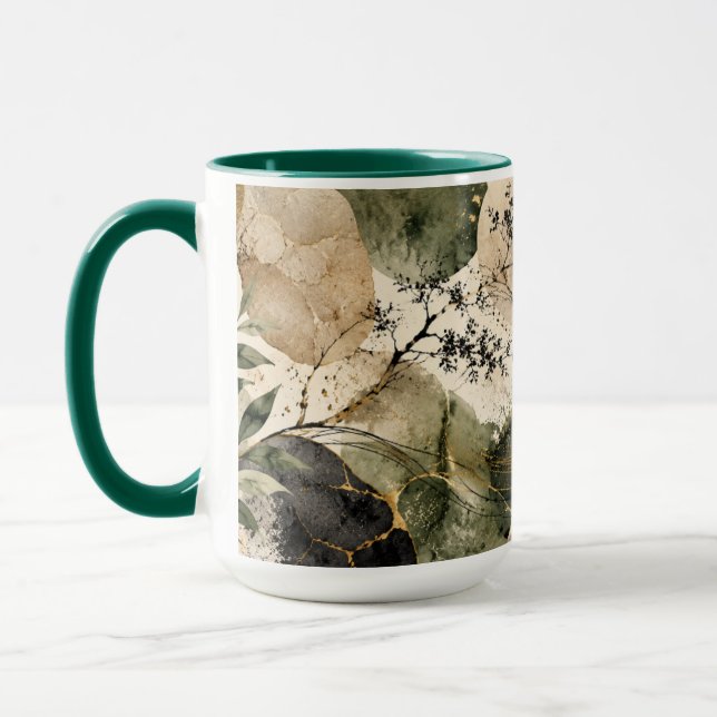 Tasse de café Japandi Moss Stone Morning Aesthetic (Gauche)