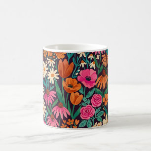 Tasse de café Jardin de papillons monarques abstra