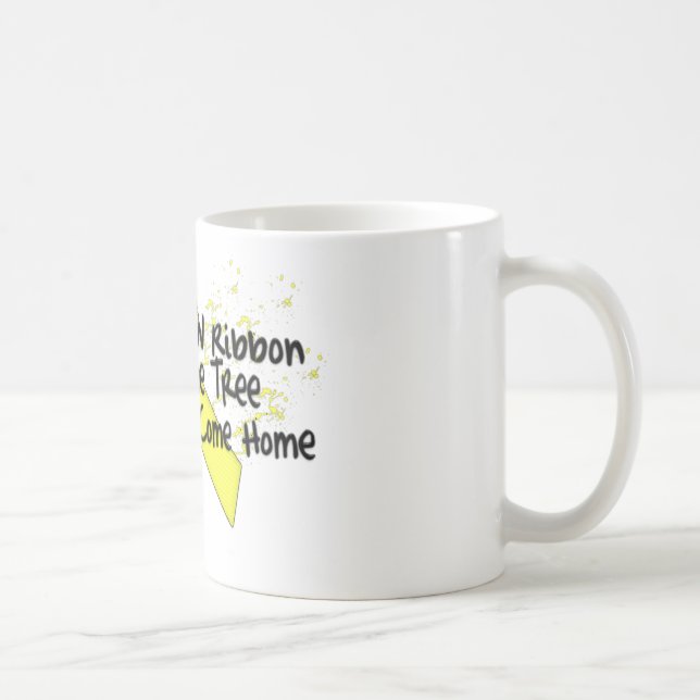 Tasse de café jaune de ruban (Droite)
