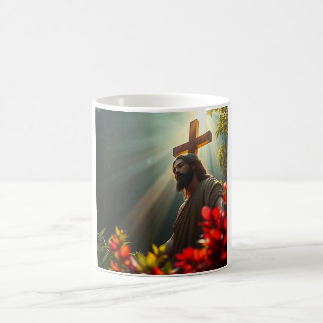 Tasse de café Jésus-Christ dans le jardin (Centre)