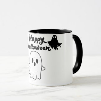 Tasse de café Joyeux Halloween avec un gentil fant
