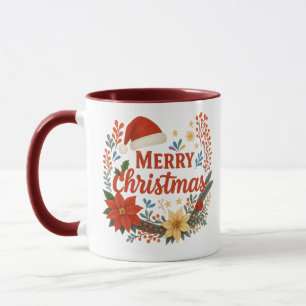 Tasse de café Joyeux Noël Chapeau de Père Noël